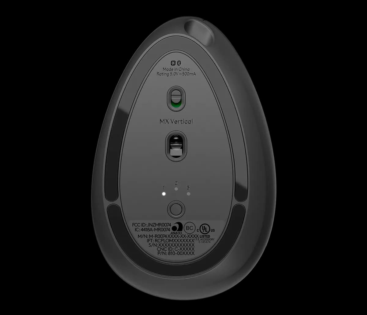 موس لاجیتک بی سیم ارگونومیک MX VERTICAL BLACK