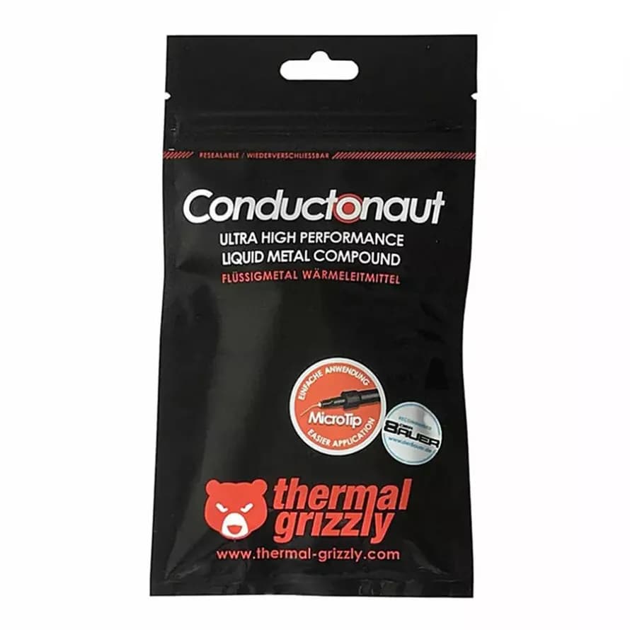 خمیر حرارتی فلز مایع 1 گرمی ترمال گریزلی Conductonaut Liquid Metal