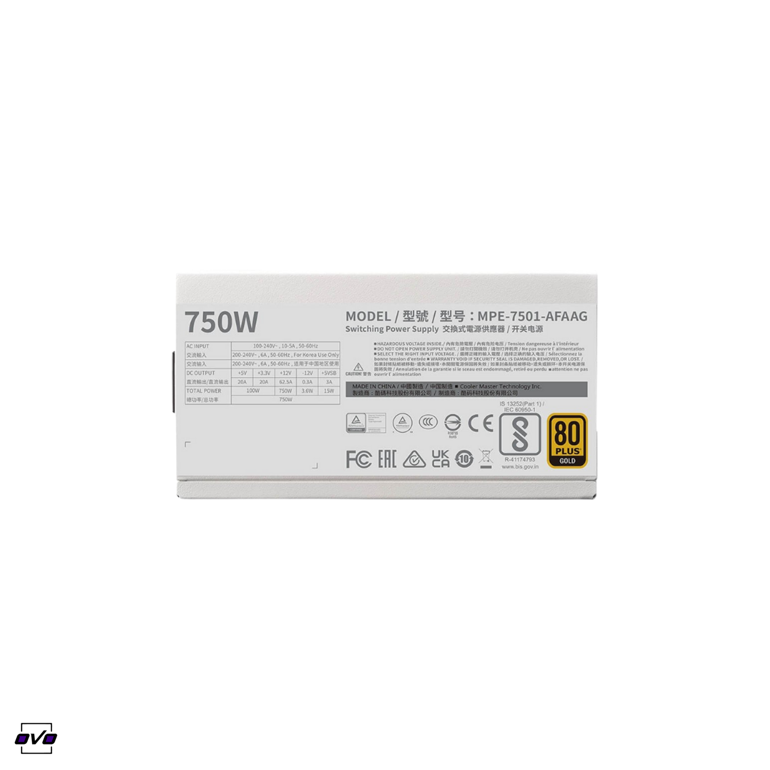پاور سفید کولر مستر MWE Gold 750 V2 ATX 3.0 White1225